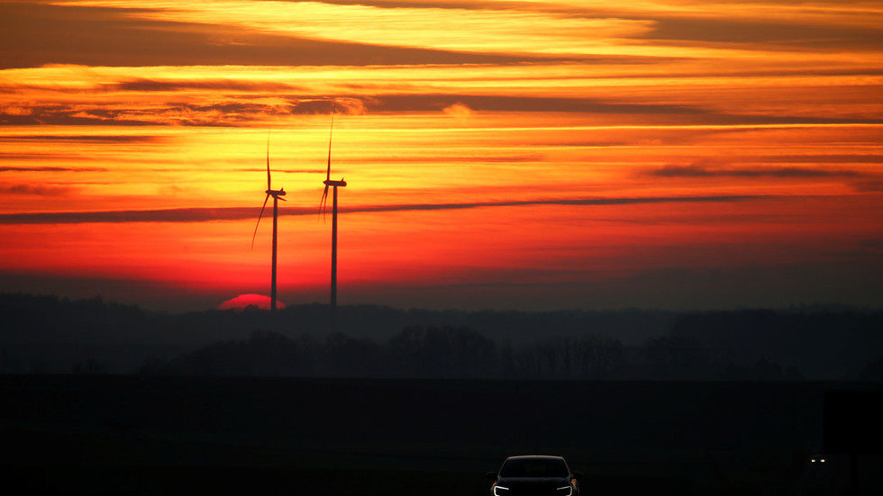 Click to enlarge Wind farm, green new deal