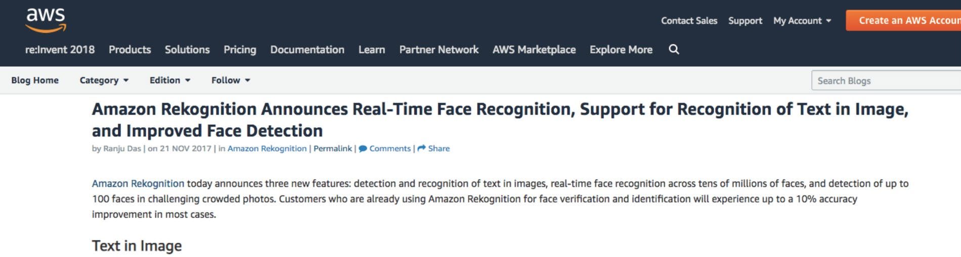 amazon Rekognition