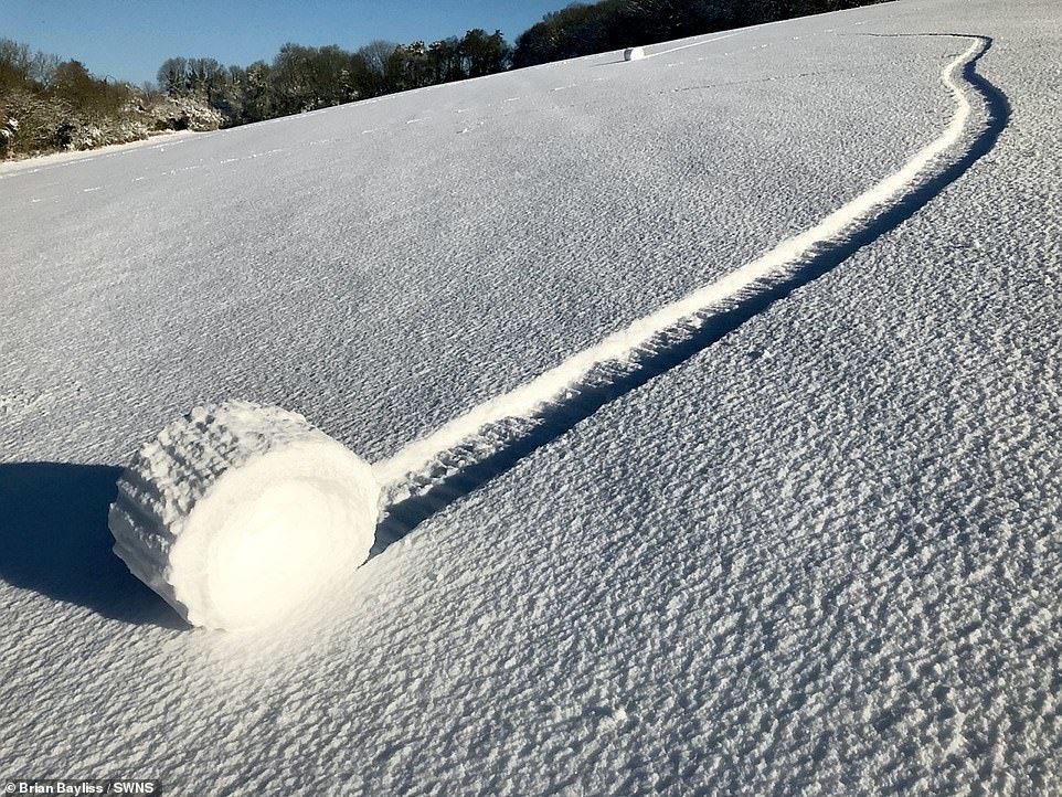 Snow roller in Wiltshire