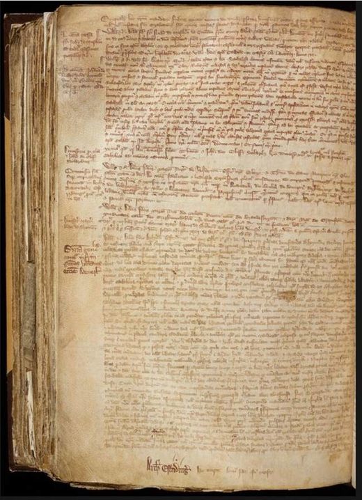 Click to enlarge medieval bishops record book