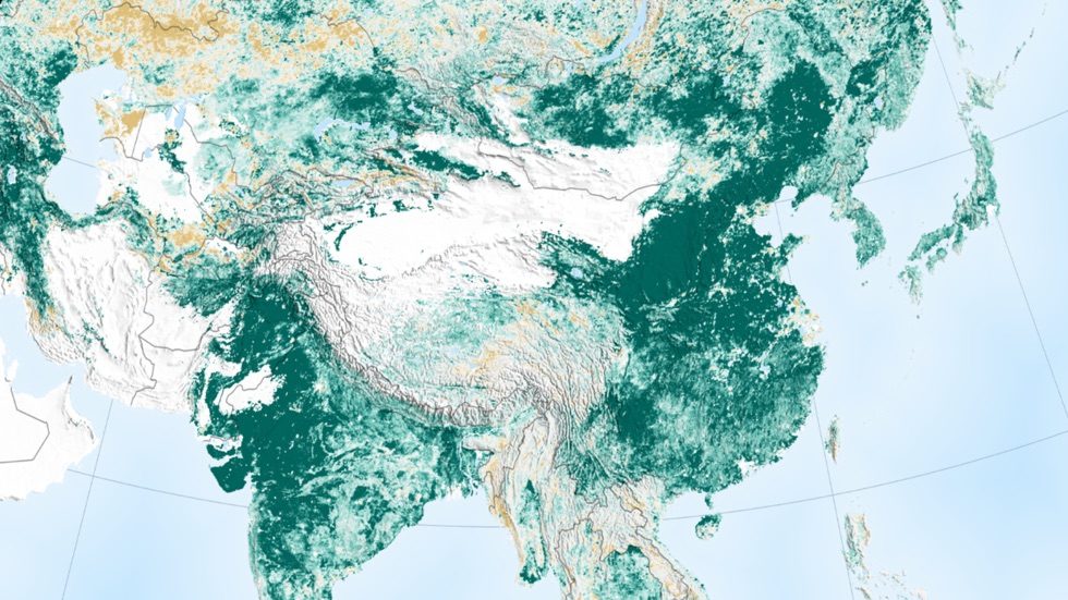 China India greening