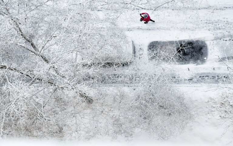 Some seven centimetres (2.8 inches) of snow fell overnight, according to the national meteorological service, with drifts reaching up to 45 centimetres (18 inches).