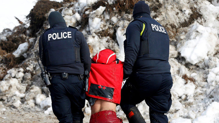 Police drag victim