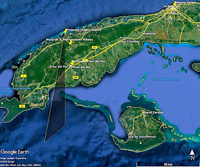 Click to enlarge Google earth Cuba