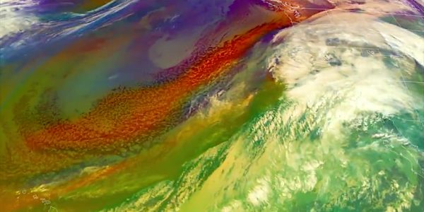 An atmospheric river is channeling moisture near Hawaii toward the West Coast, bringing immense rain and snow.