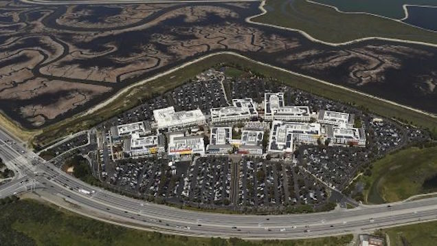 Click to enlarge The Facebook campus in Menlo Park, California.