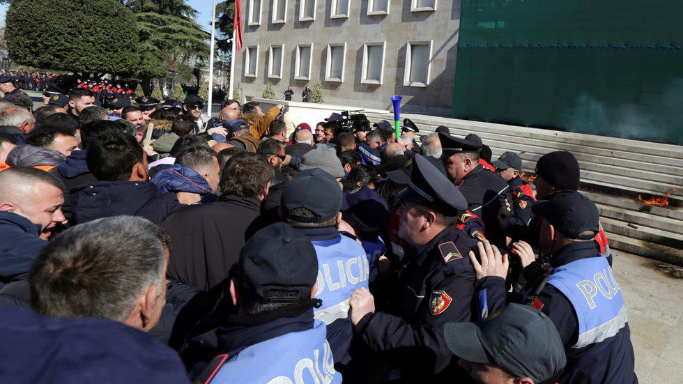 Click to enlarge Albania protest