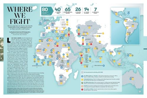 The U.S. is fighting its global war on terror in 40% of the world's nations