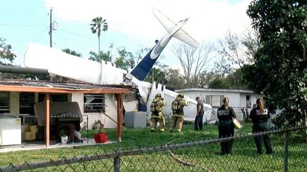 Click to enlarge Plane hits home