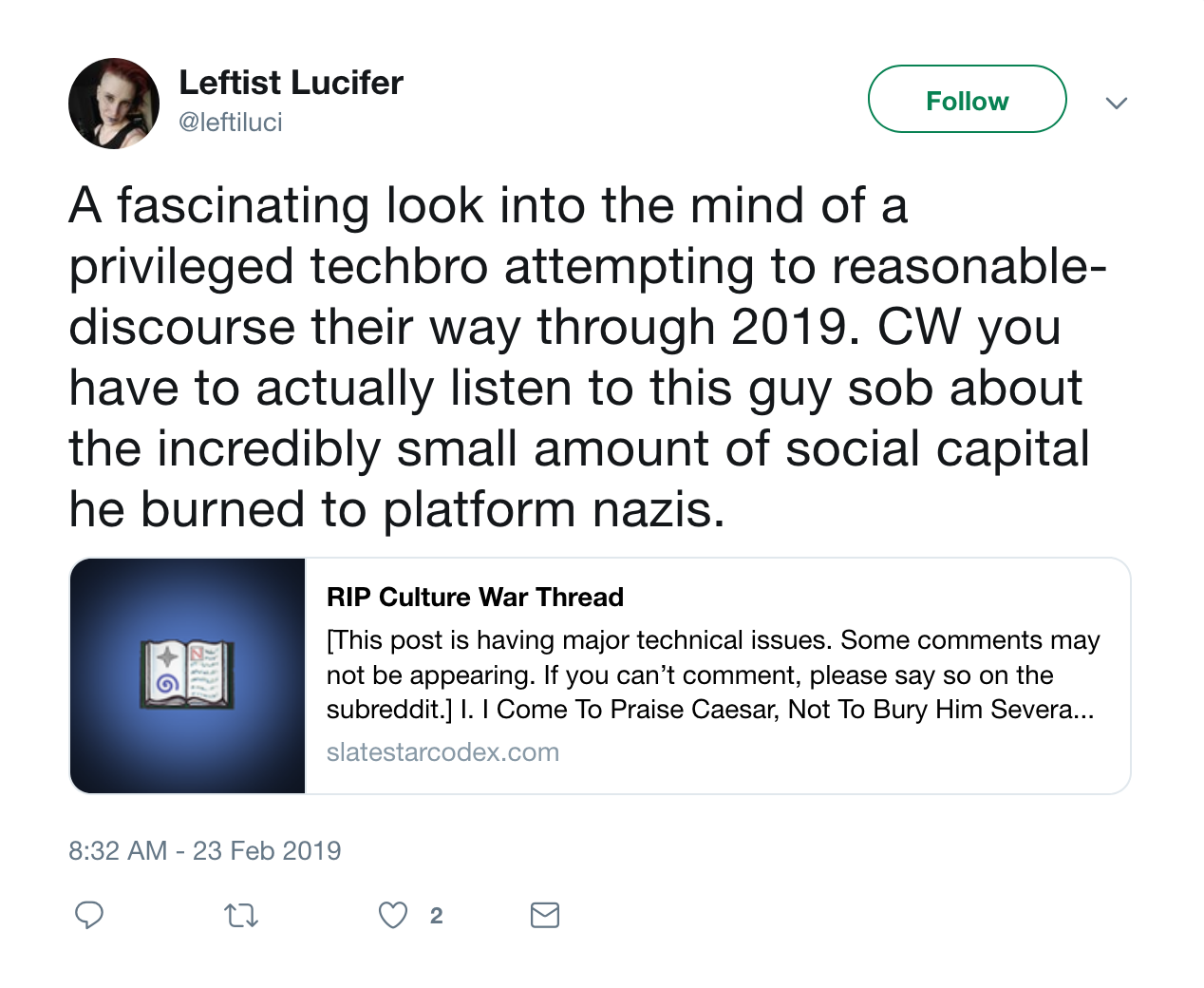 Click to enlarge leftist lucifer tweet