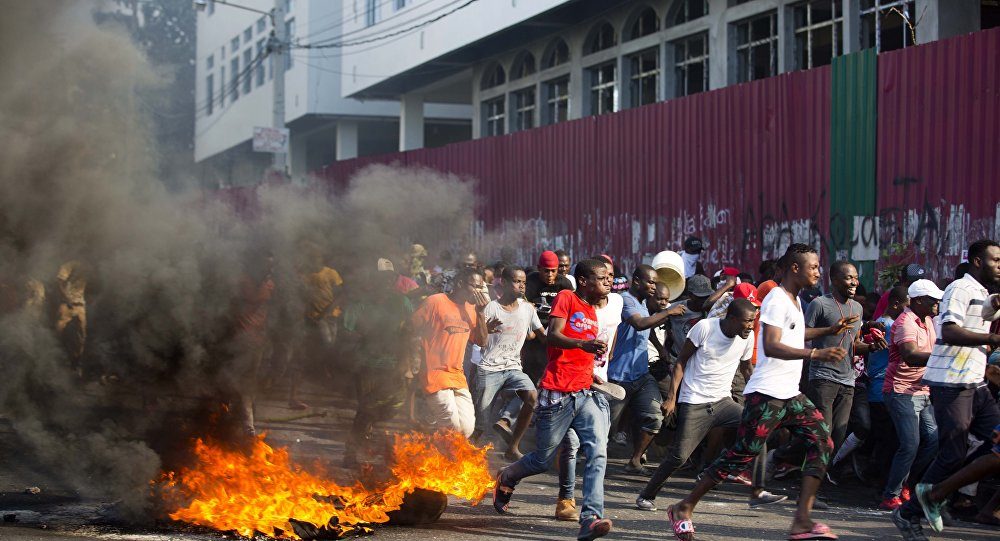 Click to enlarge Haiti Demonstrators
