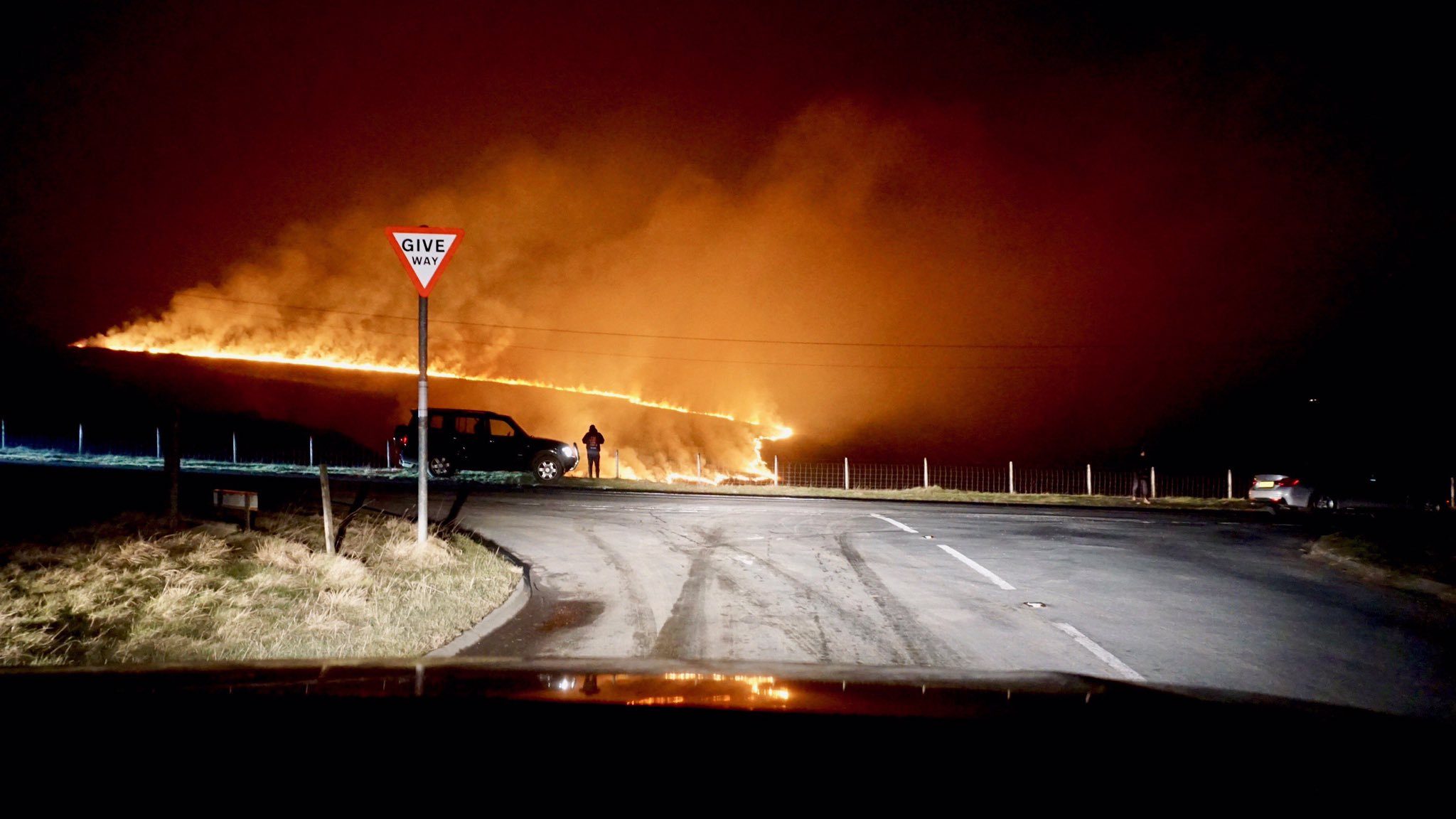 Yorkshire moorland fire