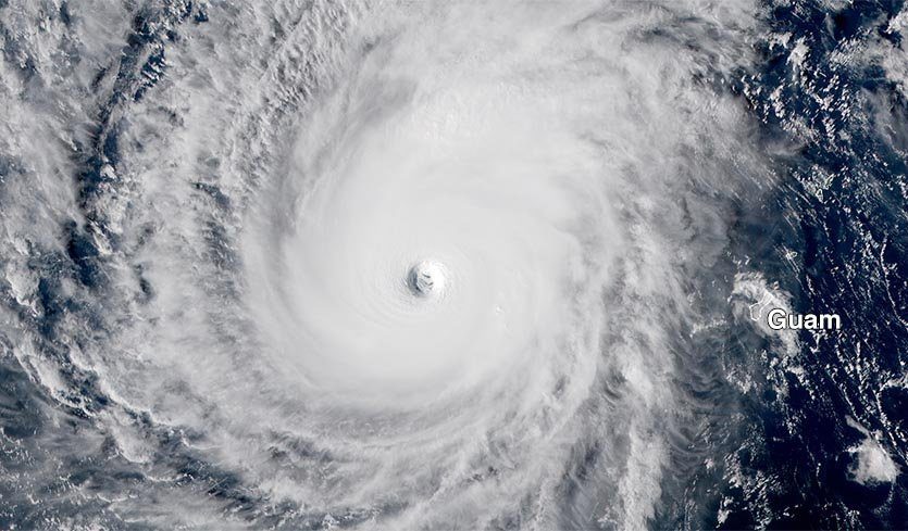 Himawari-8 infrared image of Super Typhoon Wutien at 2:10 am EST Monday, February 25, 2019.