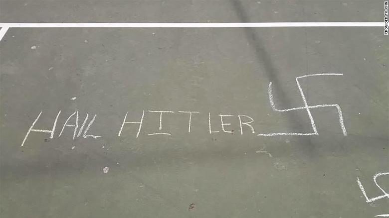 swastika, hail Hitler graffiti