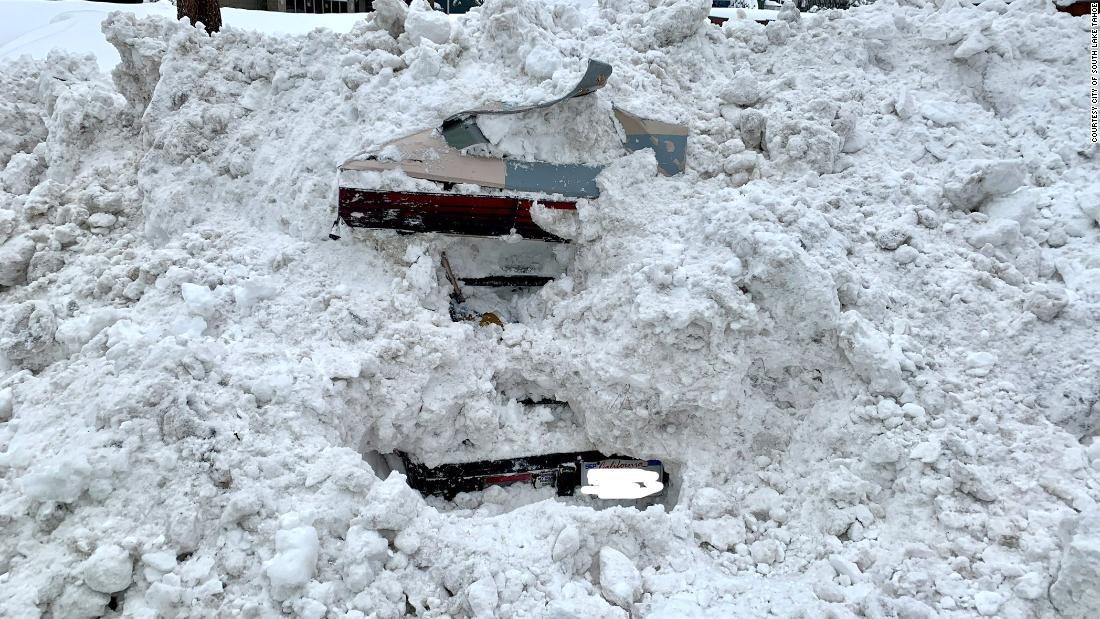 This was the back of the car the snowplow driver hit.