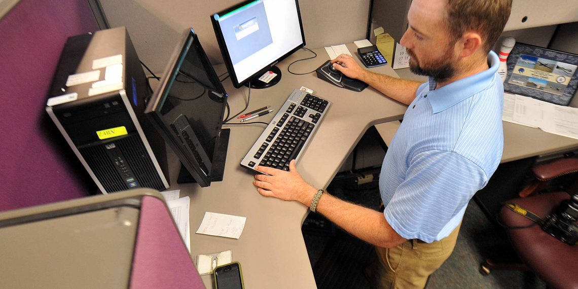 man at computer