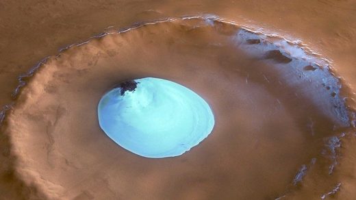 Mars crater water