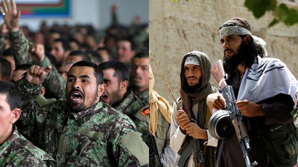 Afghan and Taliban army