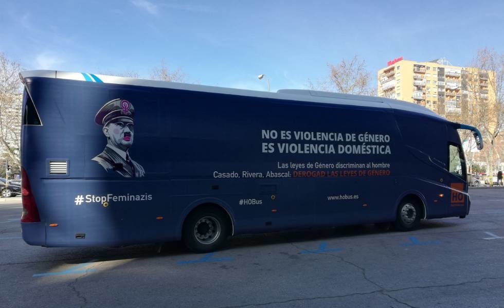 Click to enlarge Spanish Hazte Oír bus campaign feminism