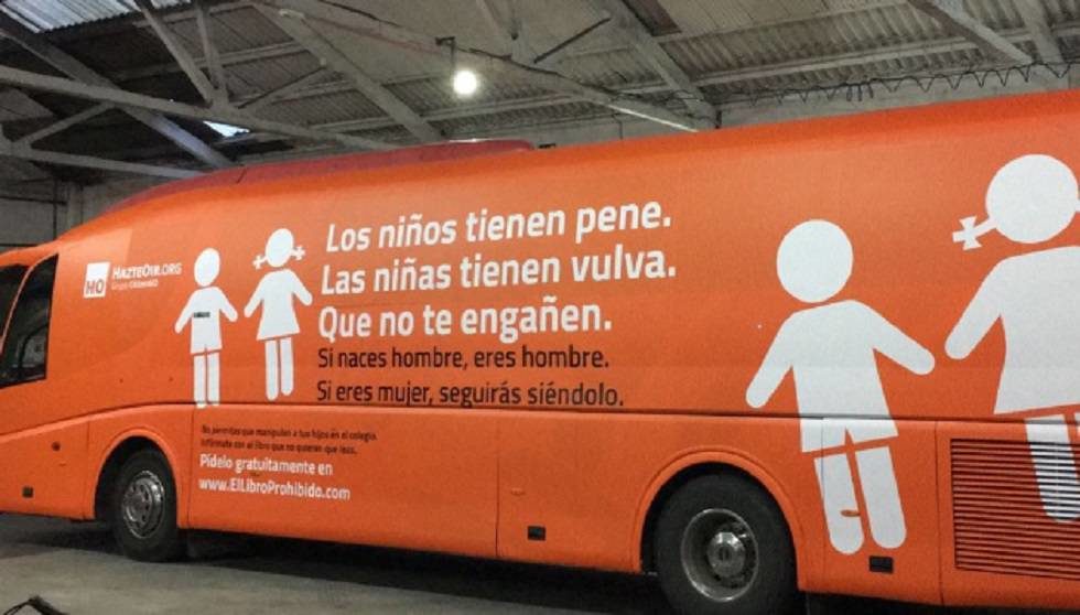 Click to enlarge Spanish Hazte Oír bus campaign against transgender