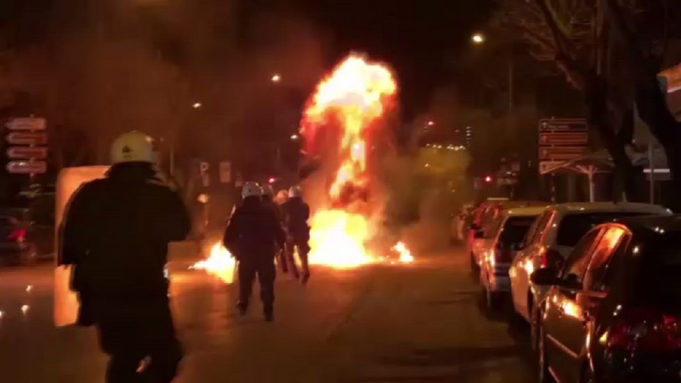 turkish consultate petrol bomb greece