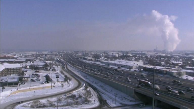 Click to enlarge A view of the Denver metro area Monday morning
