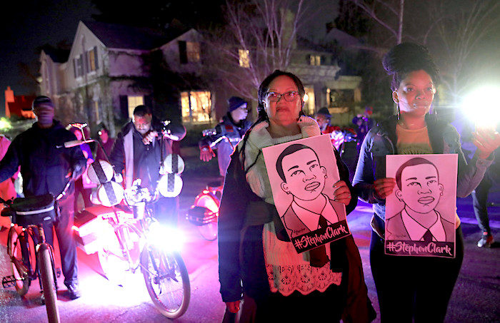 Click to enlarge Protesters