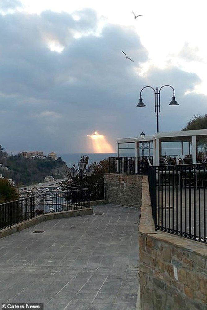 Christ image in sky over Italy