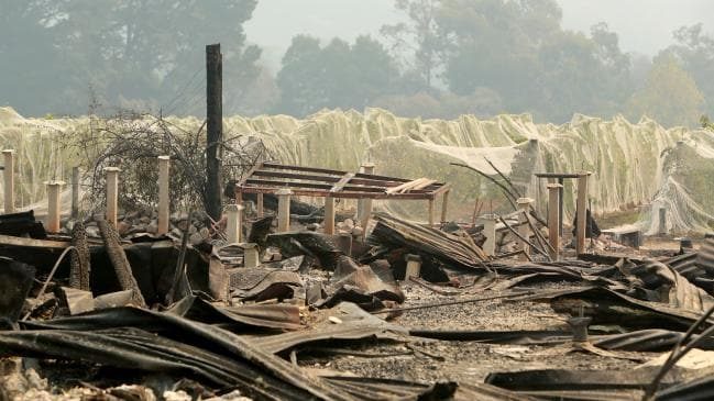 Click to enlarge Jinks Creek Winery in Tonimbuk was destroyed