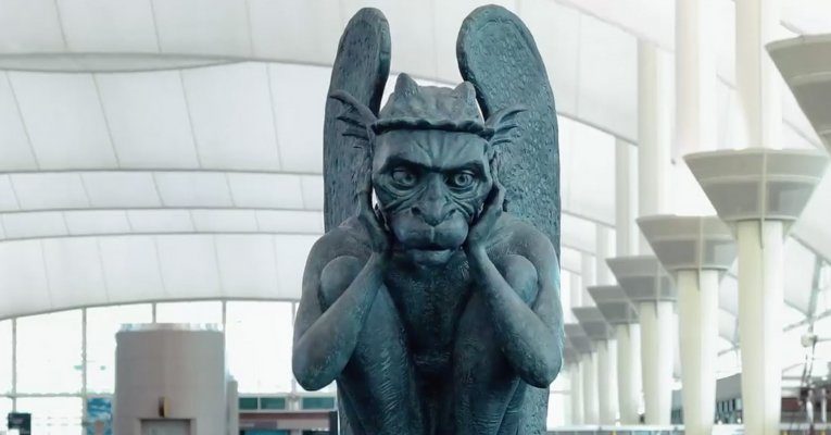 Click to enlarge gargoyle at denver airport