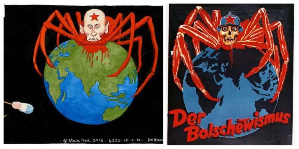 putin spider globe poster