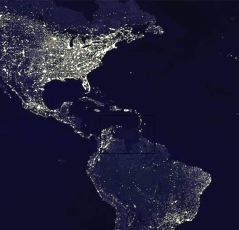 Click to enlarge blackout Venezuela satellite