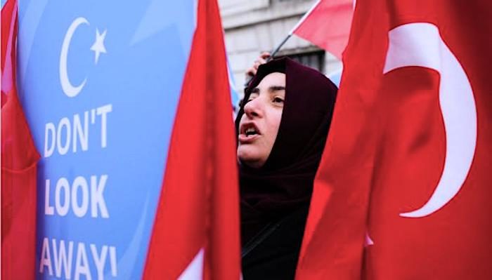 Man and flags