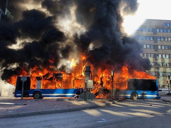 Bus explodes