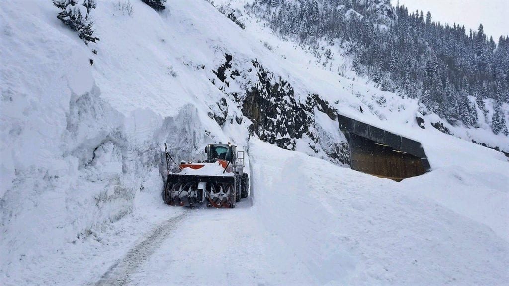 Photo from CDOT shows the depth of snow covering Highway 550 on March 4, 2019.