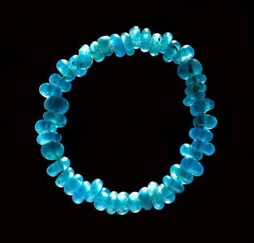 Click to enlarge blue glass necklace