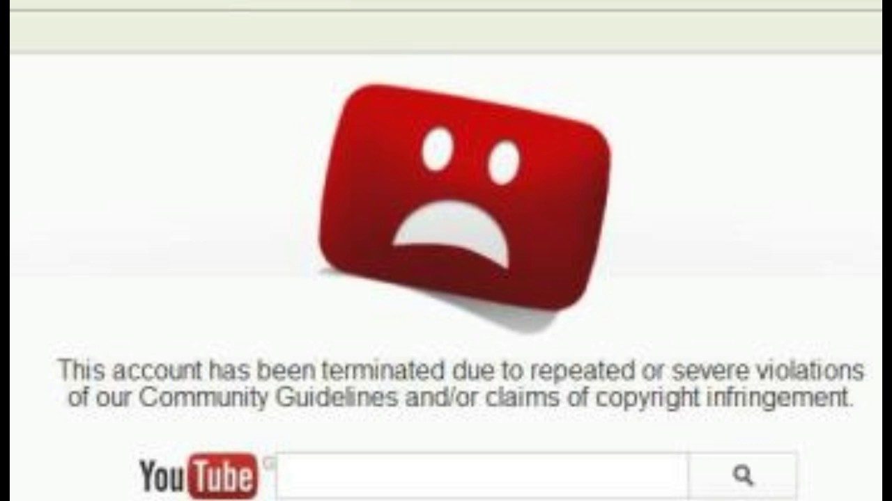 YouTube account deleted