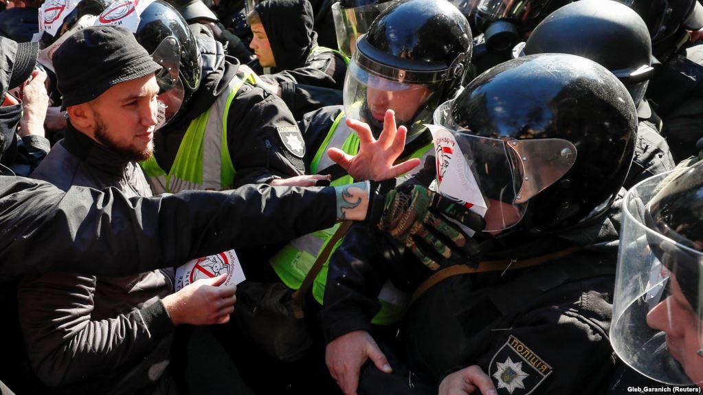 Click to enlarge Clashes in Kyiv on March 9