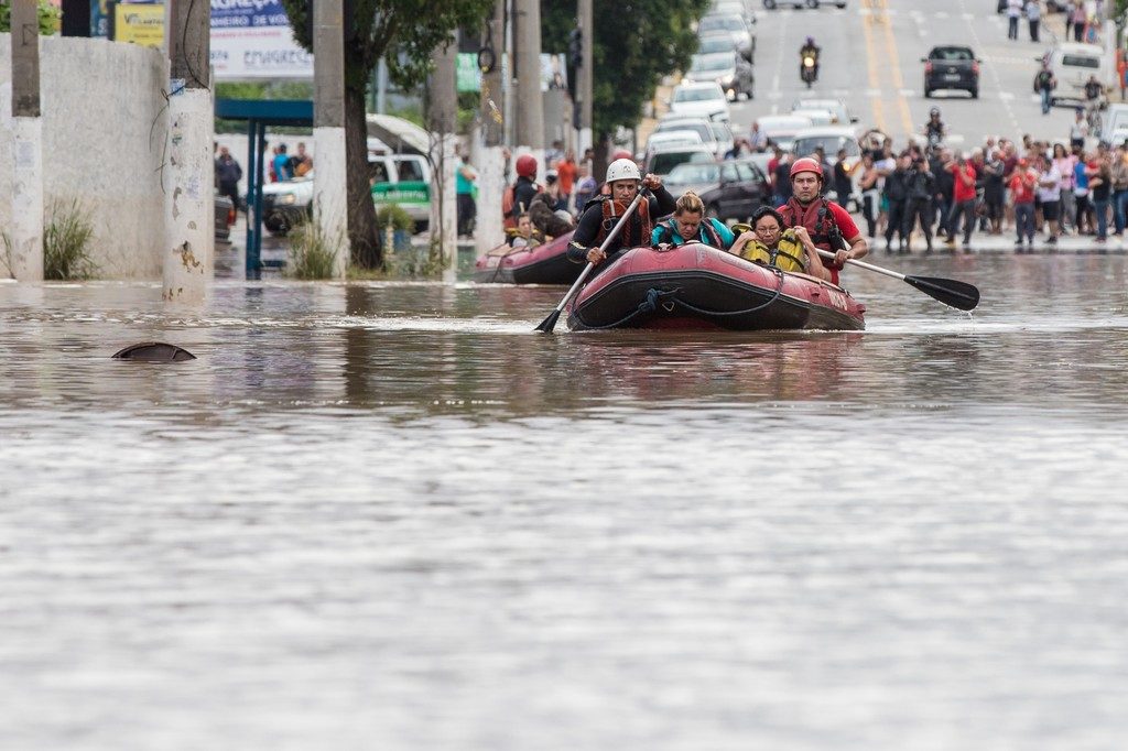 Flood rescues in Sao Paulo, Brazil, March 2019.