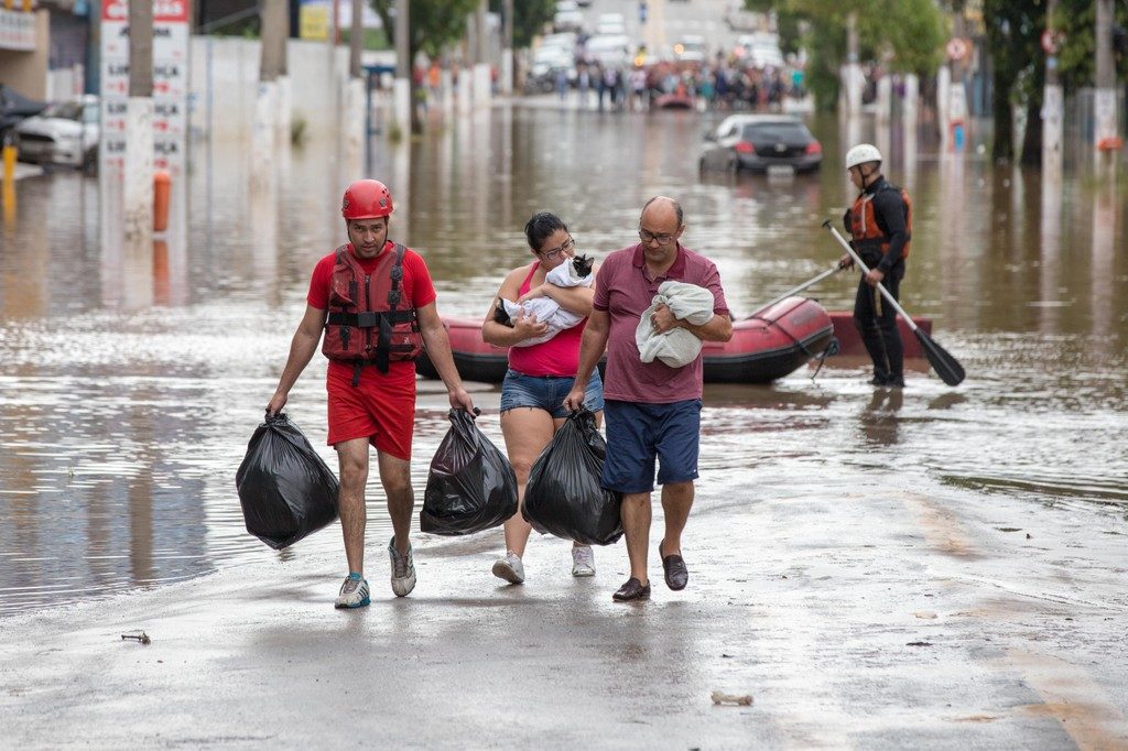 Flood rescues in Sao Paulo, Brazil, March 2019.