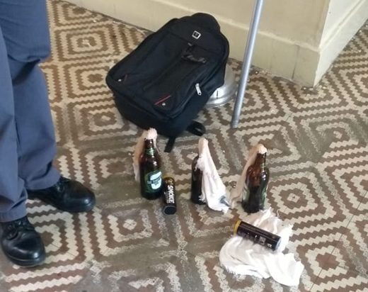 Bottles that appear to be Molotov cocktails left inside the school where the massacre took place