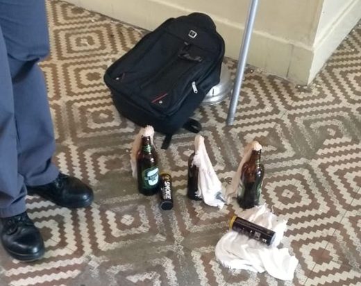 Click to enlarge Bottles that appear to be Molotov cocktails left inside the school where the massacre took place