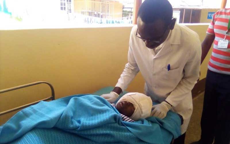11-year-old Ripali Lenerpita undergoes treatment at Nakuru Level Five hospital after being wounded by a hyena.