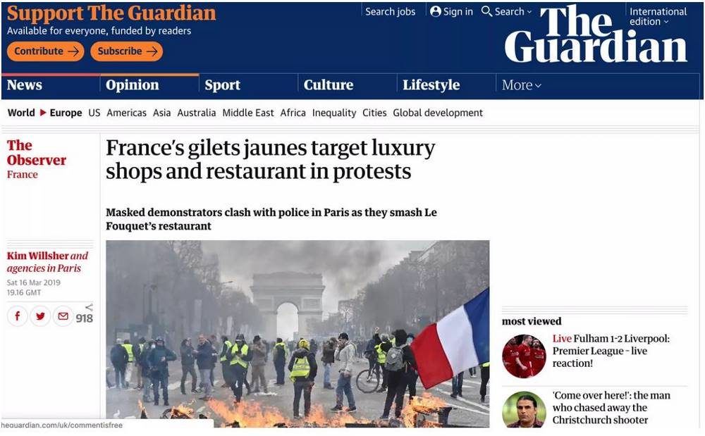Click to enlarge resturant burns yellow vest propaganda