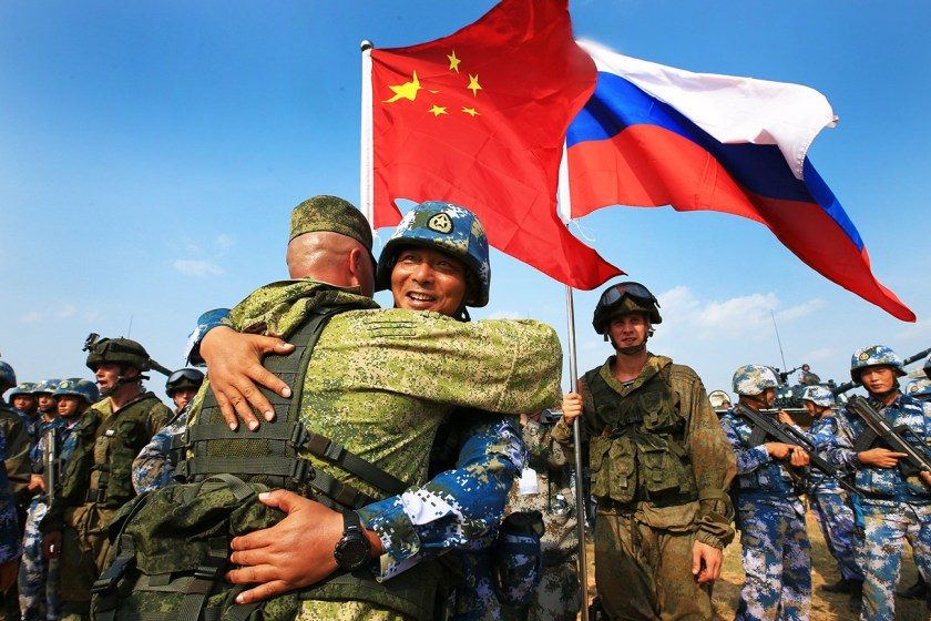 Click to enlarge Chinese and Russian marines