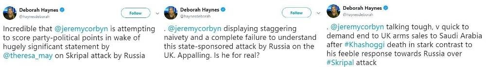 Click to enlarge Deborah Haynes Attacking Jeremy Corbyn