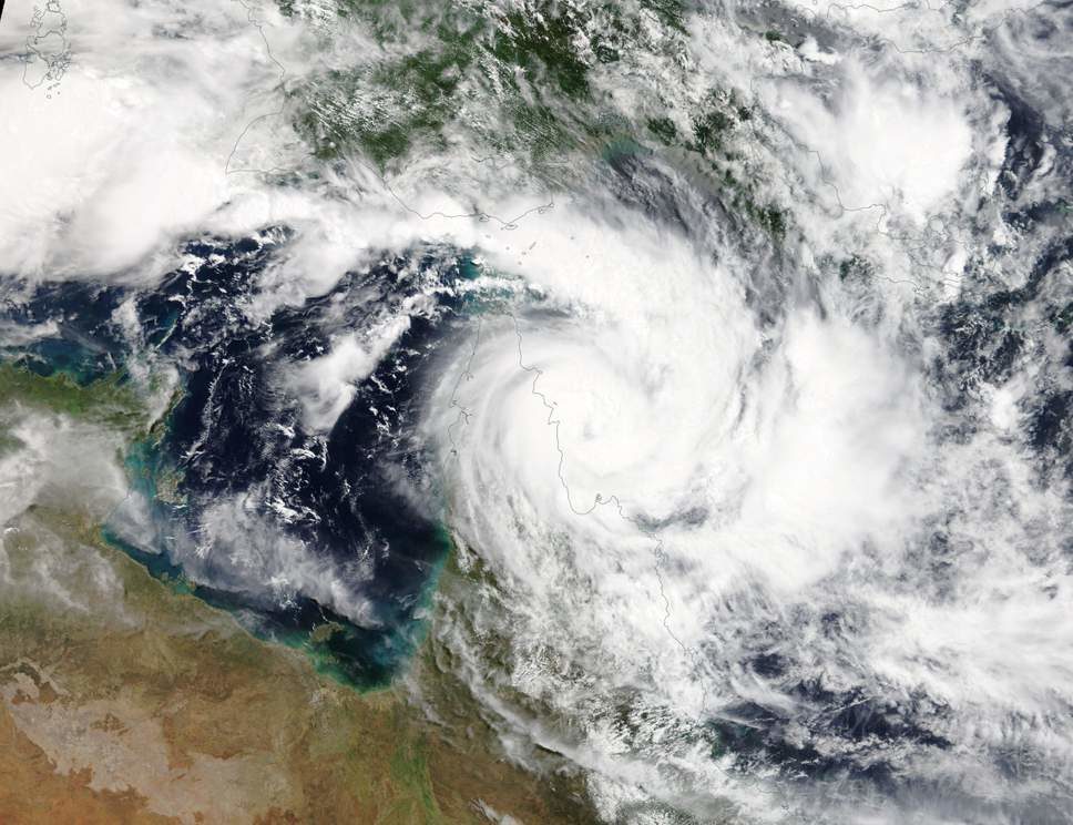 Satellite image of Cyclone Trevor