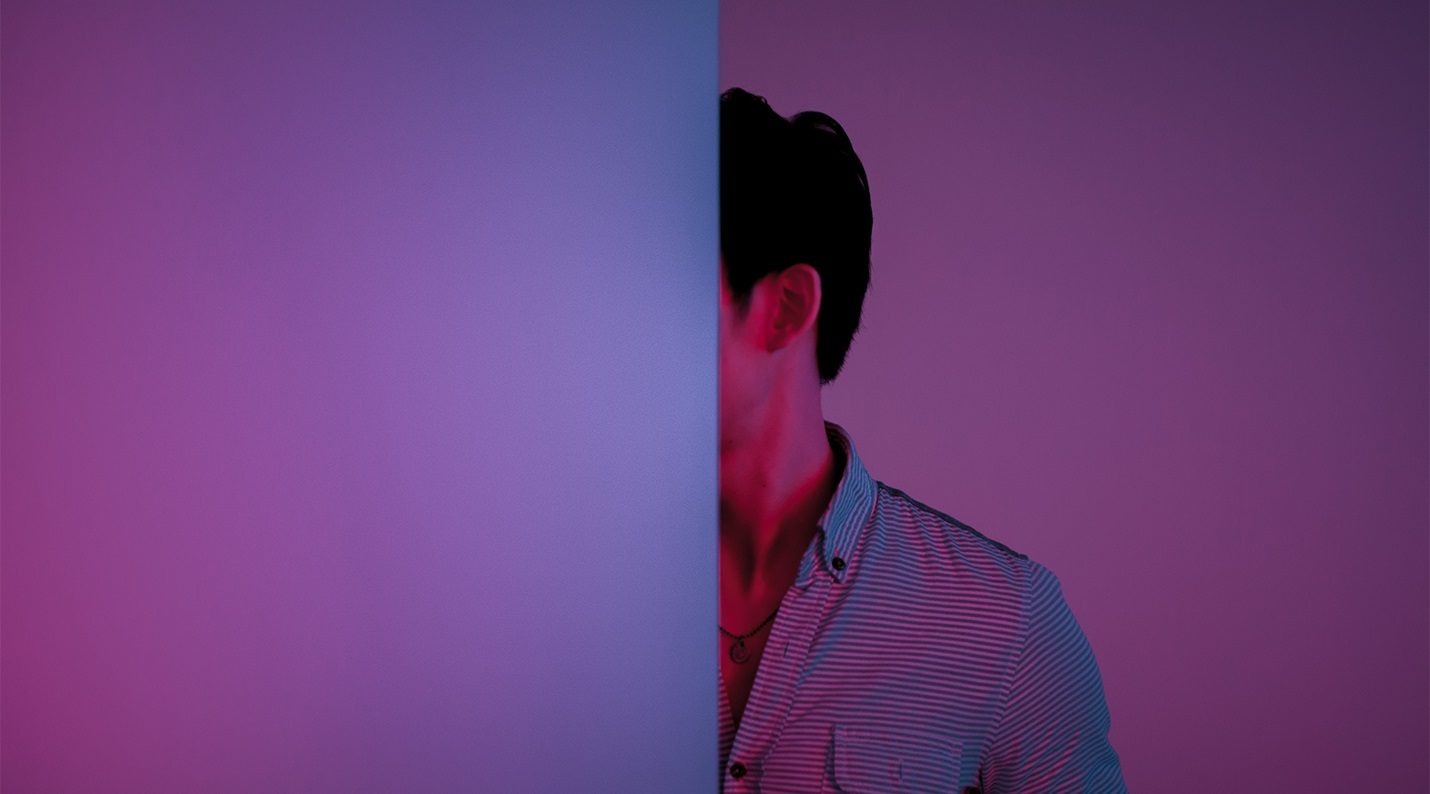 man behind wall