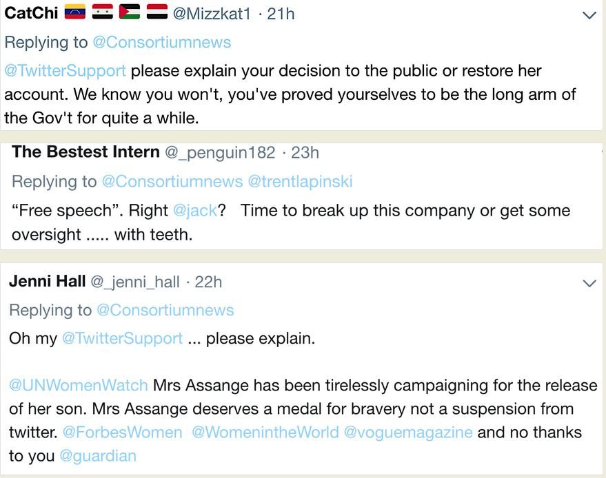 twitter assange mother restored
