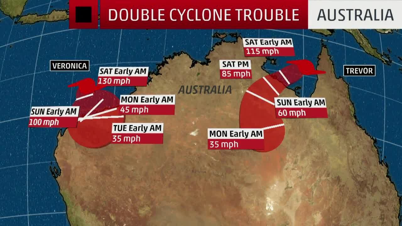 Two Tropical Cyclones Target Australia